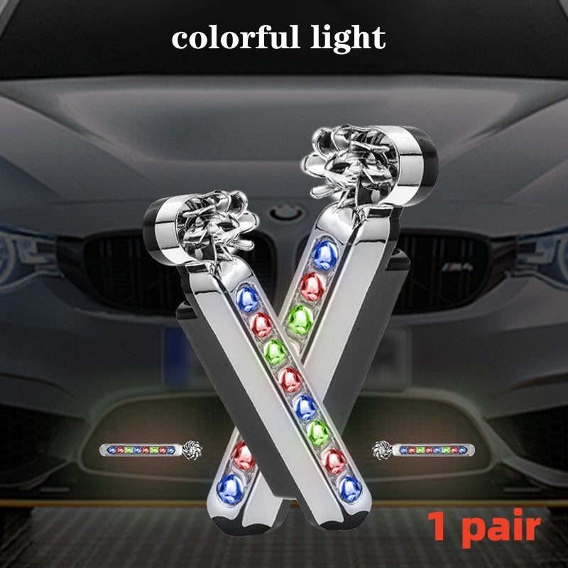 2Pcs No Need External Power Supply Wind Energy Day Light LED Car DRL Led Daytime Running Light Lamp Strip RGB Motorcycle Stying